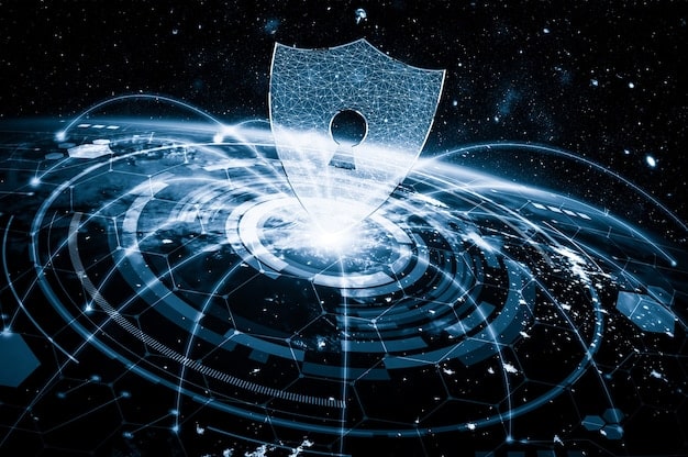 A graphic illustrating data flowing through networks, with a shield overlaid, representing protection and security of personal information under the new regulations.