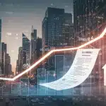Graph showing 1.5% interest rate increase affecting a house and mortgage, representing 2026 Federal Reserve policy impact.