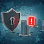 Cybersecurity shield protecting US businesses from digital threat