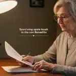 Surviving Spouse Benefits 2025: Seamless Payment Transition Elderly woman reviewing financial documents for surviving spouse benefits