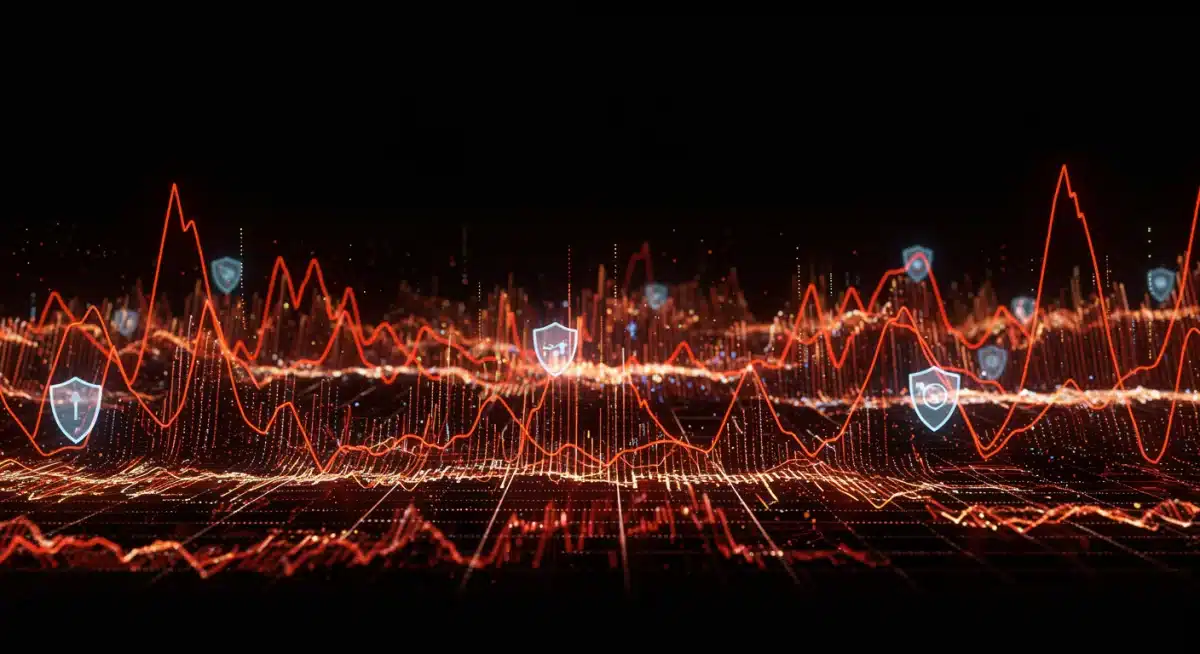 Visual representation of market volatility and risk management strategies