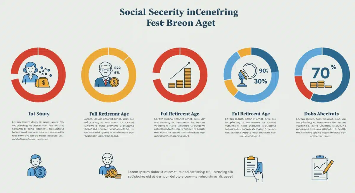 Infographic showing Social Security claiming ages and benefit increases