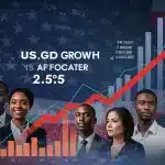 US GDP Growth 2025: Leading Indicators Point to 2.5% Infographic showing 2.5% US GDP growth forecast for 2025 with positive economic indicators.