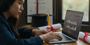 Student reviewing financial data on a laptop, symbolizing 2026 student loan changes.