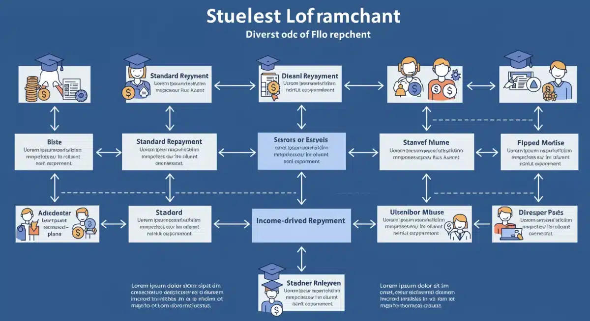 Flowchart illustrating various student loan repayment options and paths.