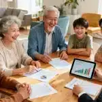 Family discussing long-term care planning with an advisor for 2026 benefits