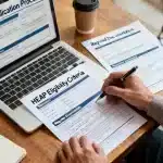 HEAP 2026: Eligibility & Application Tips for Winter Person filling out HEAP application forms