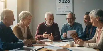 Senior citizens reviewing 2026 pension plan documents