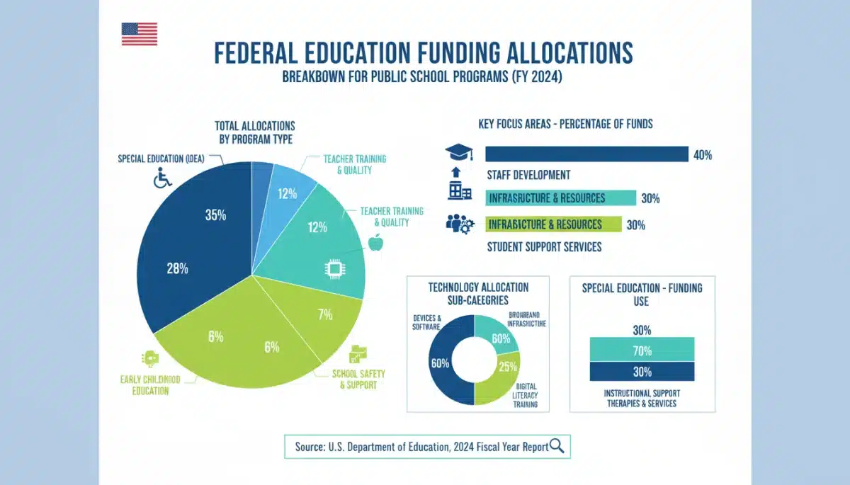 Infographic detailing 2026 federal education funding allocations