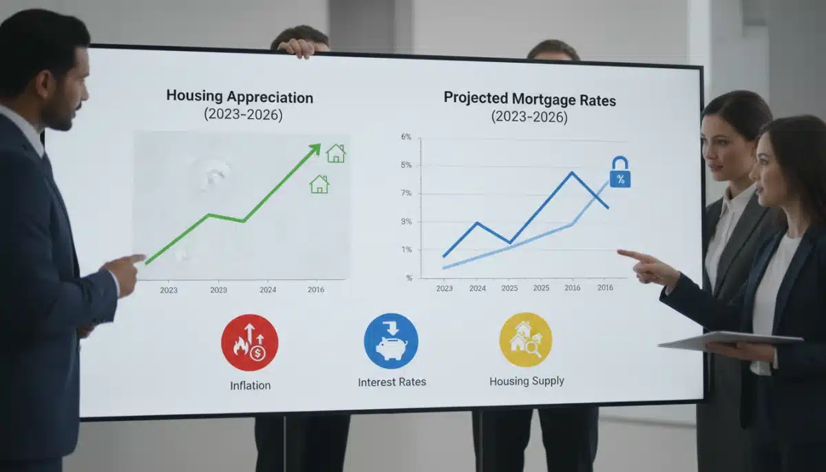 Infographic showing 5% housing appreciation and mortgage rate trends for 2026