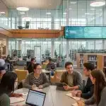 Diverse college students studying in a library, discussing 2026 Pell Grant changes.