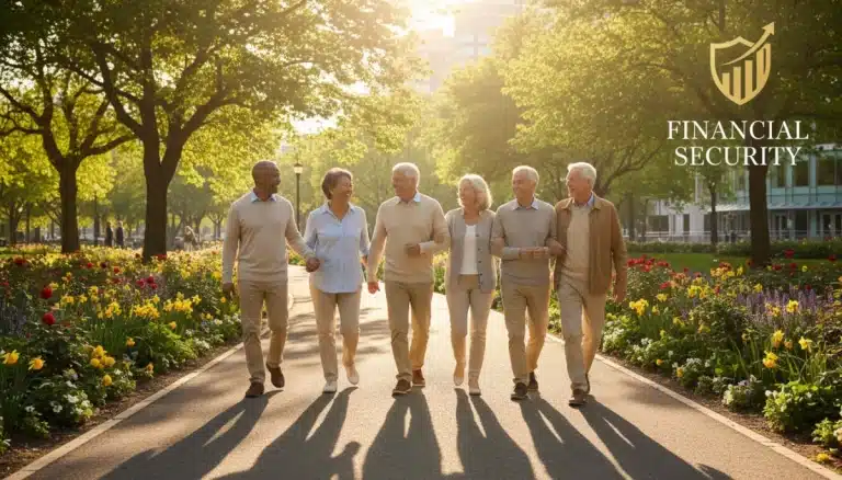 Senior citizens enjoying retirement, symbolizing financial security